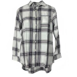 Old Navy Boyfriend Plaid Button Down Shirt Women Size SP‎ Long Sleeve